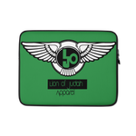 (L.O.J) Lion Of Judah Black Logo Design Green Laptop Sleeve