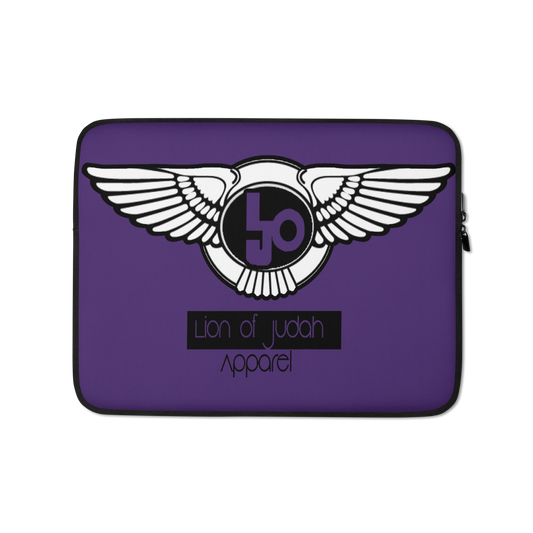 Lion Of Judah Black Logo Design Purple Laptop Sleeve