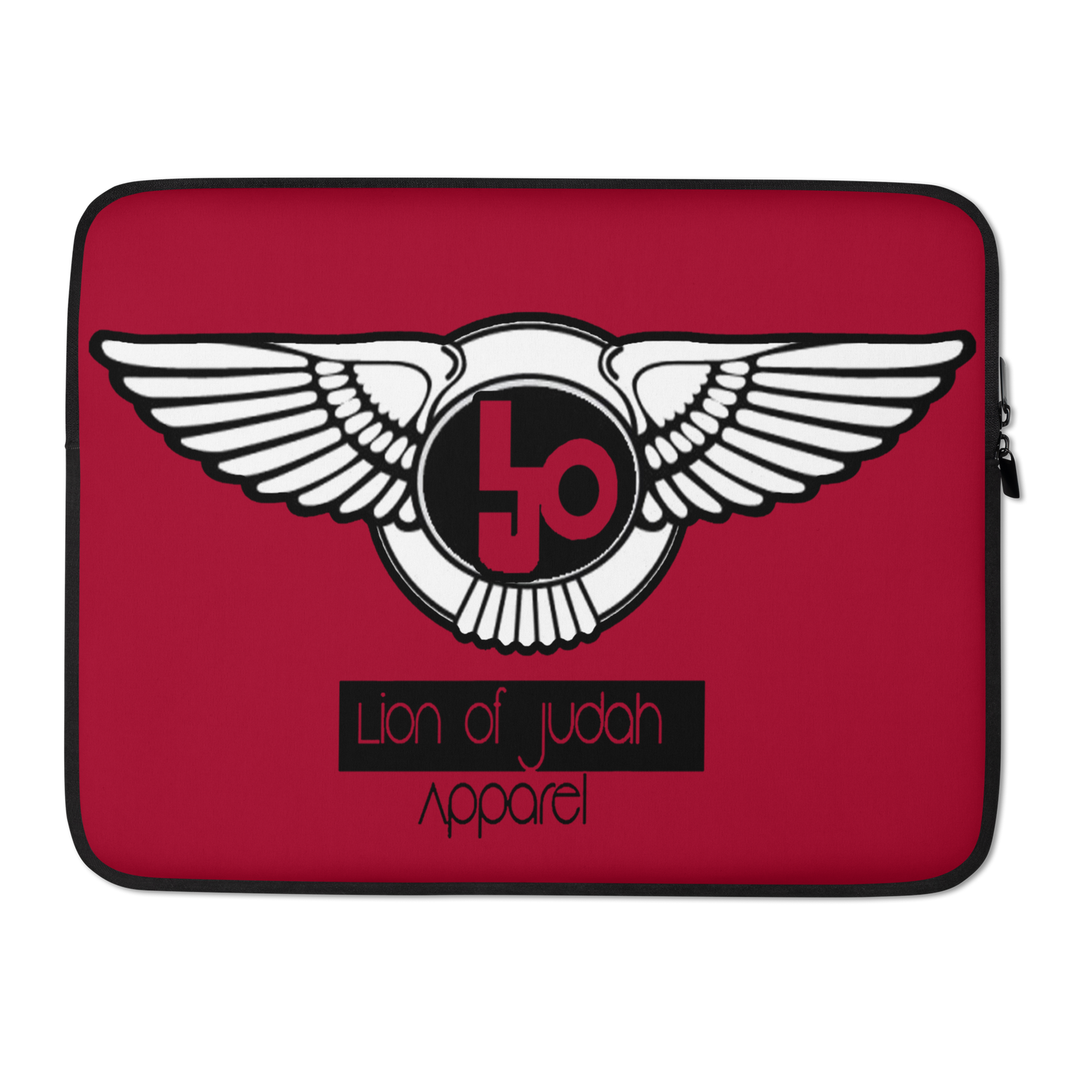 Lion Of Judah Black Logo Design Red Laptop Sleeve