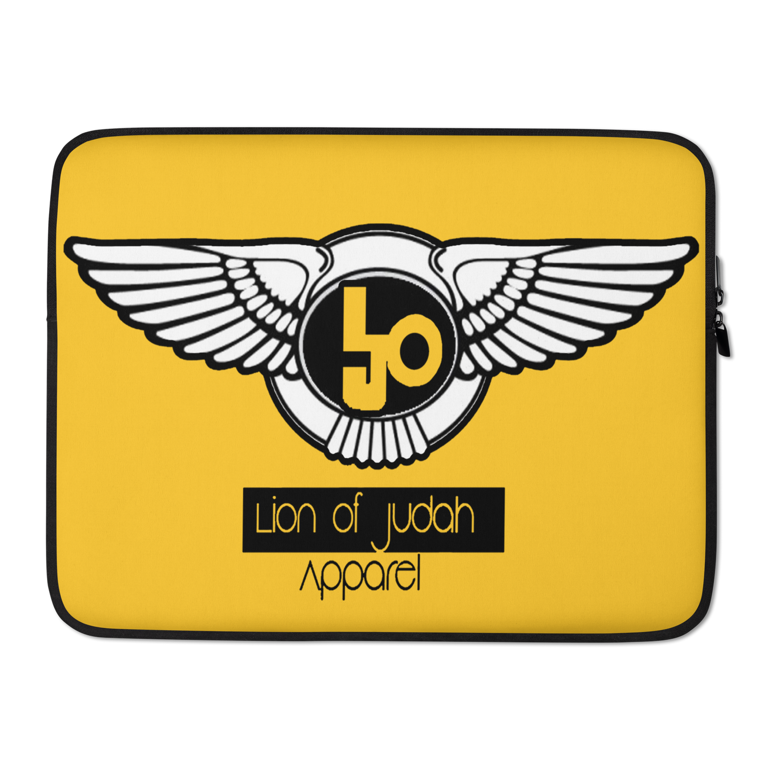Lion Of Judah Black Logo Design Yellow Laptop Sleeve