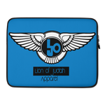 (L.O.J) Lion Of Judah Black Logo Design Blue Laptop Sleeve