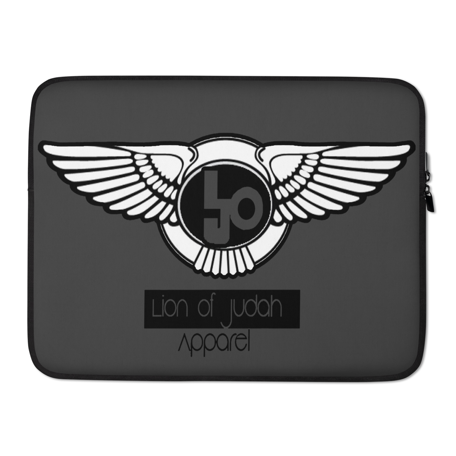 Lion Of Judah Black Logo Design Grey Laptop Sleeve