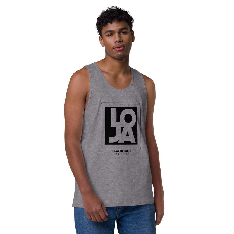 Lion Of Judah Apparel Black Design logo Men’s premium tank top