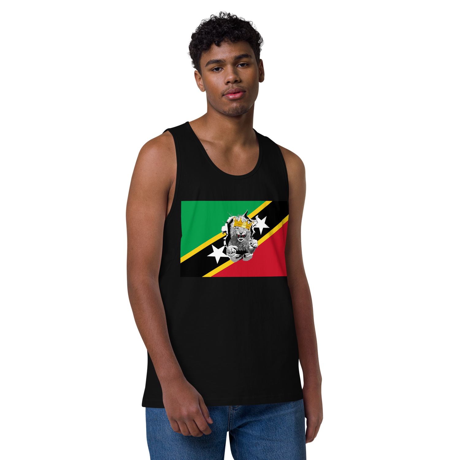West Indian Lion of Judah Men’s premium tank top