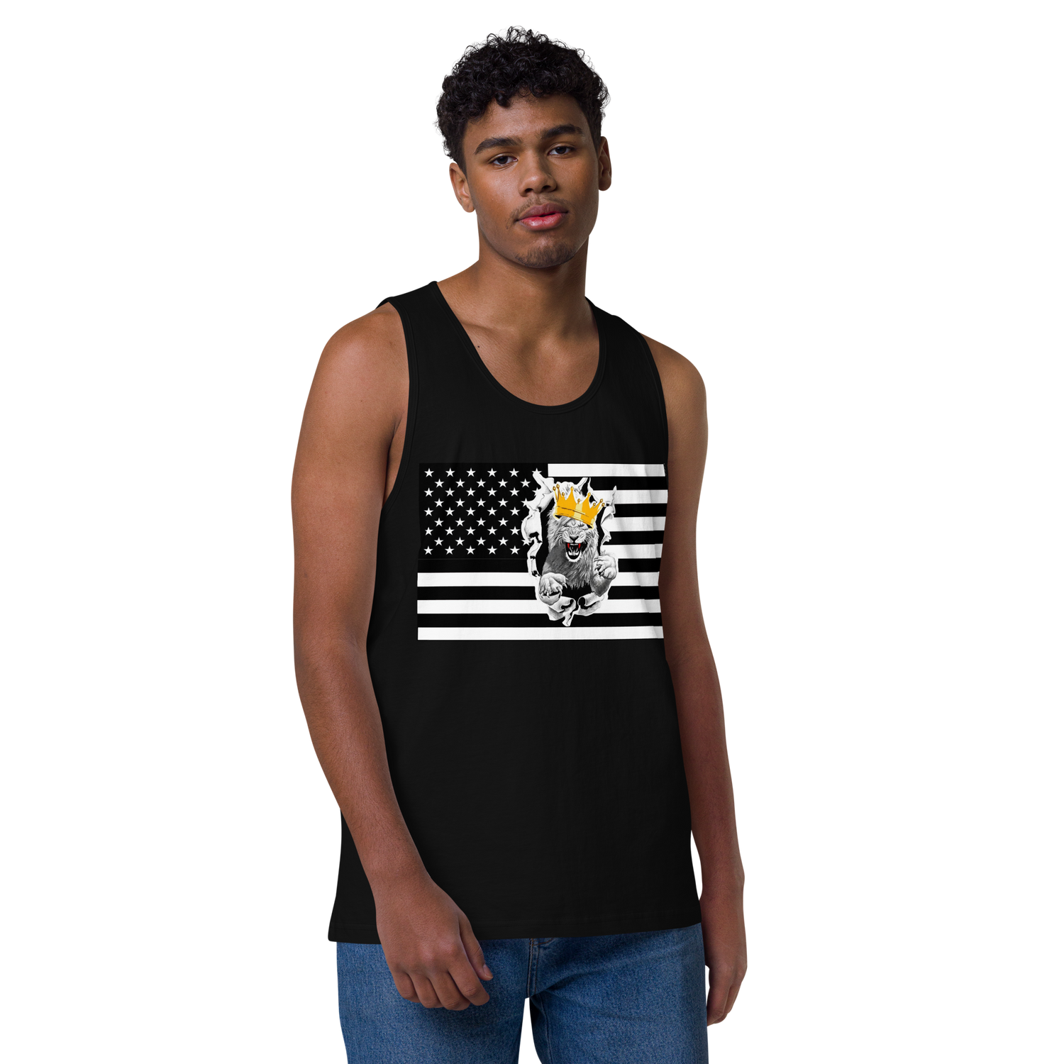 Lion Of Judah Flag Design Men’s premium tank top