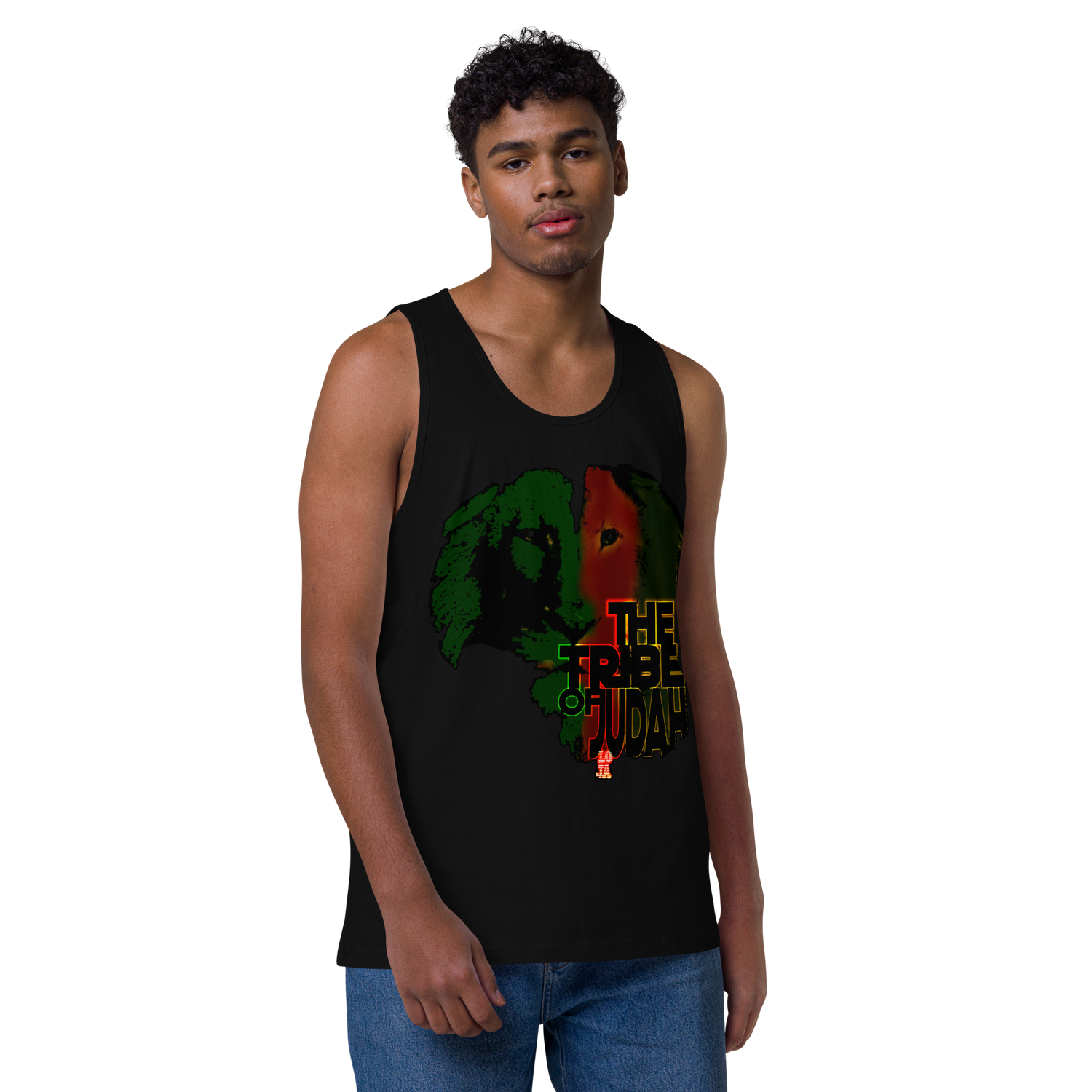 Tribe Of Judah Lion Design Men’s premium tank top