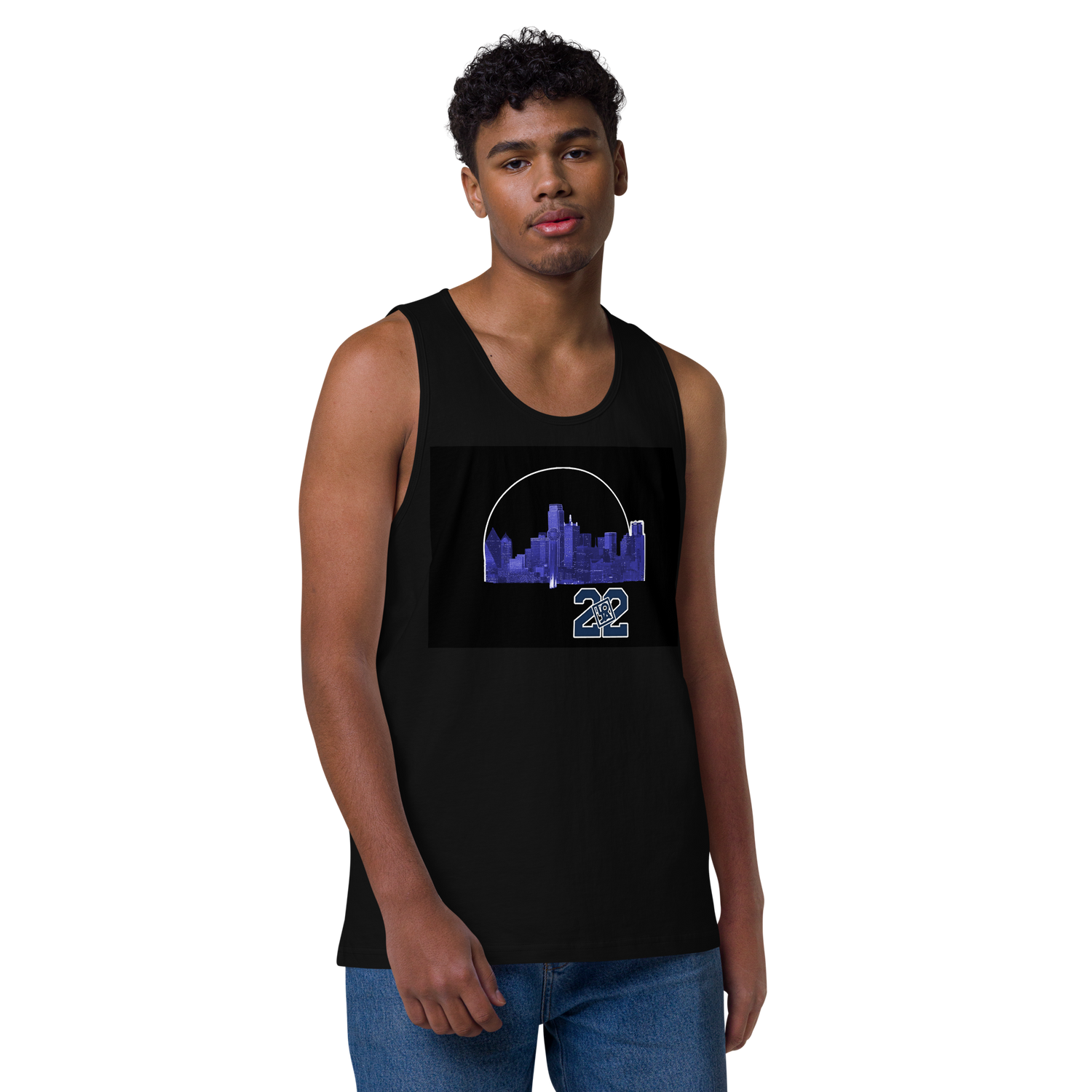 Dallas Texas Skyline Design Men’s premium tank top