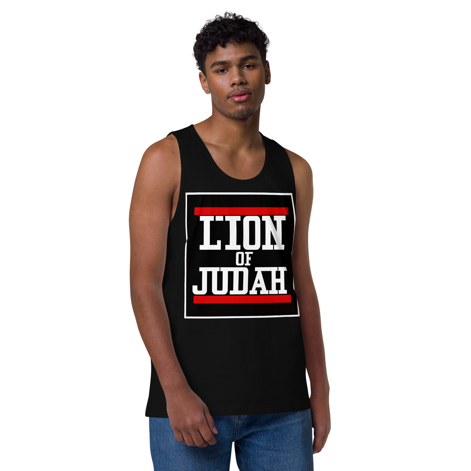 Lion of Judah logo Design Men’s premium tank top