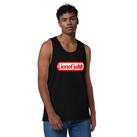 Lion Of Judah Nintendo WordPlay Spinoff Design Men’s premium tank top