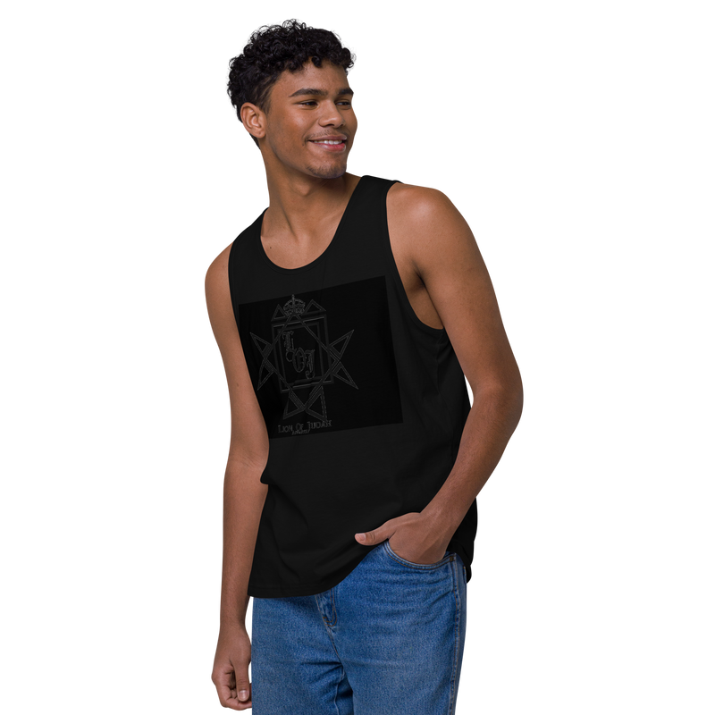 Lion Of Judah Design Men’s premium tank top