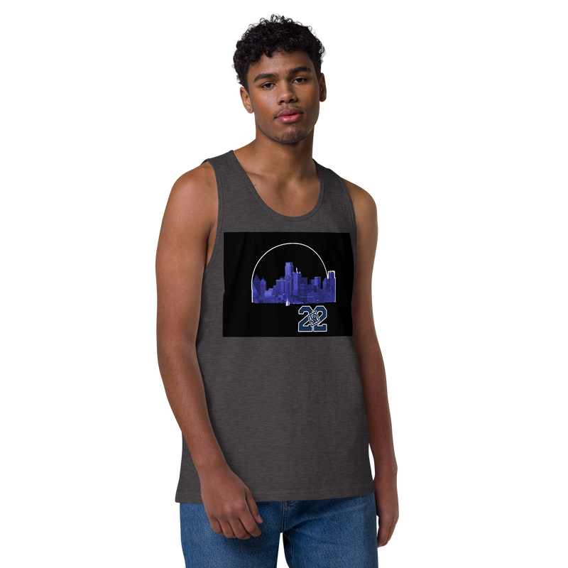 Dallas Texas Skyline Design Men’s premium tank top