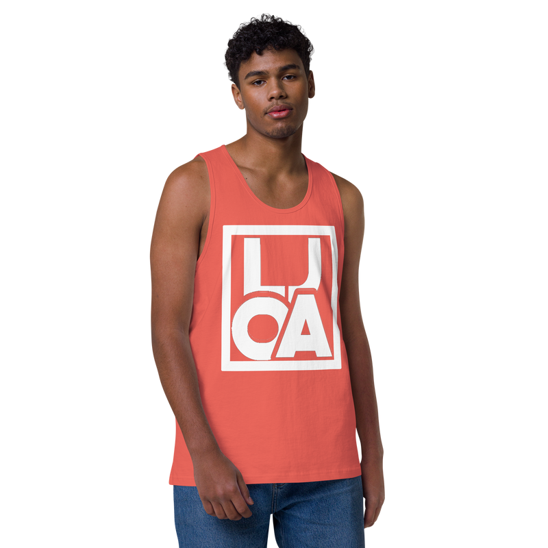 Lion Of Judah Apparel White new logo Men’s Premium Tank Top