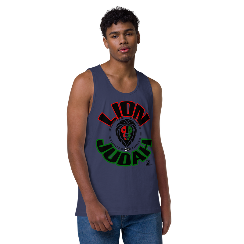 Lion Of Judah Design Men’s premium tank top