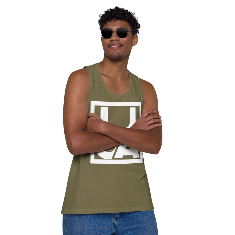 Lion Of Judah Apparel White new logo Men’s Premium Tank Top