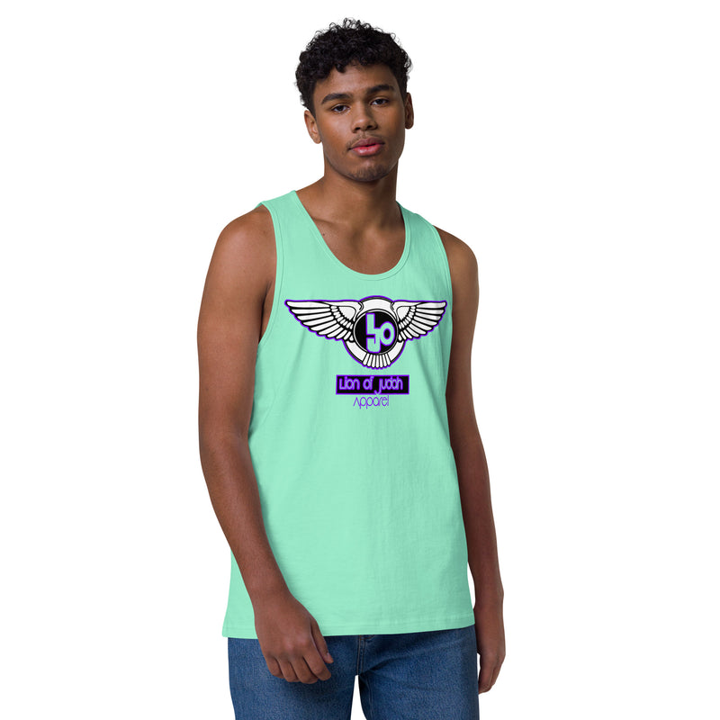 Lion Of Judah Purple Design logo Men’s premium tank top