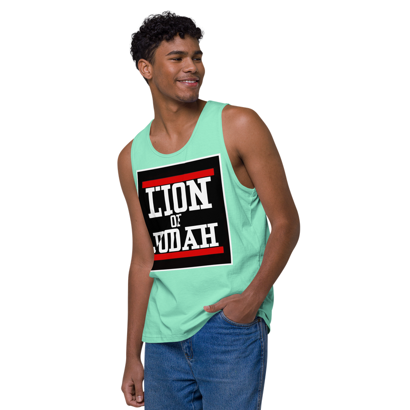 Lion of Judah logo Design Men’s premium tank top