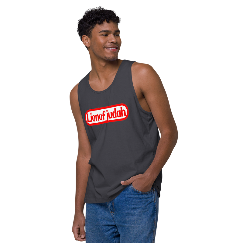 Lion Of Judah Nintendo WordPlay Spinoff Design Men’s premium tank top