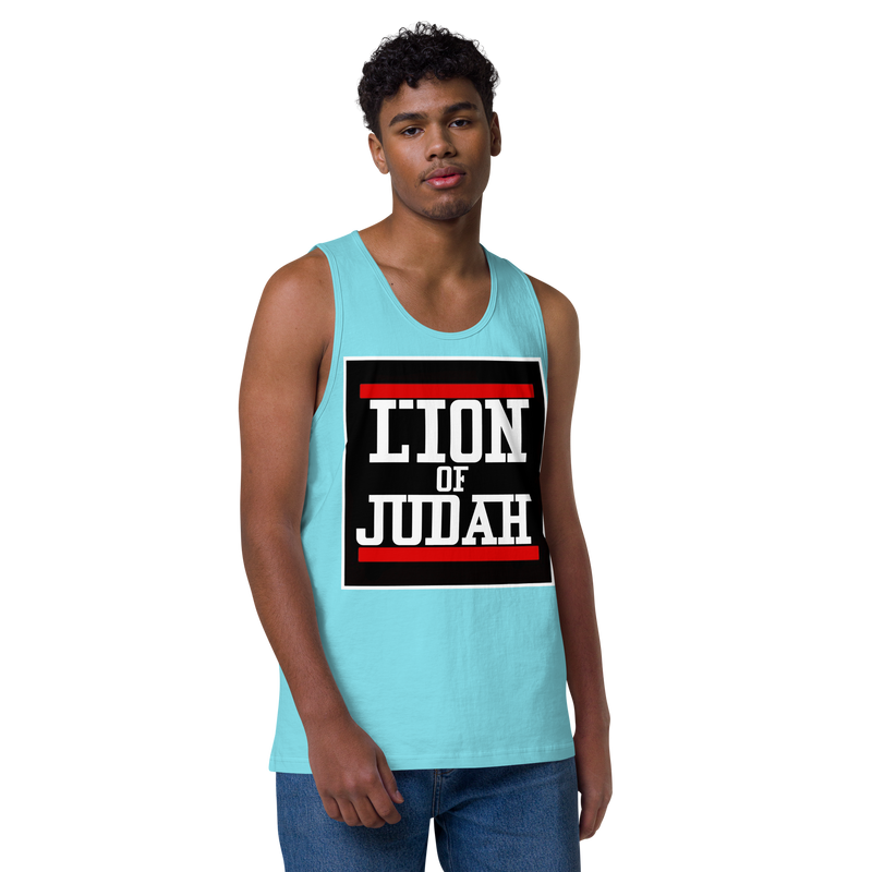 Lion of Judah logo Design Men’s premium tank top