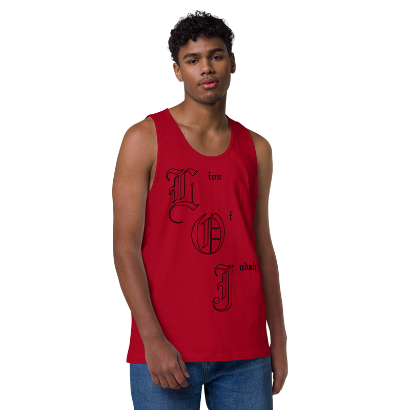 Lion Of Judah letters Design Men’s premium tank top