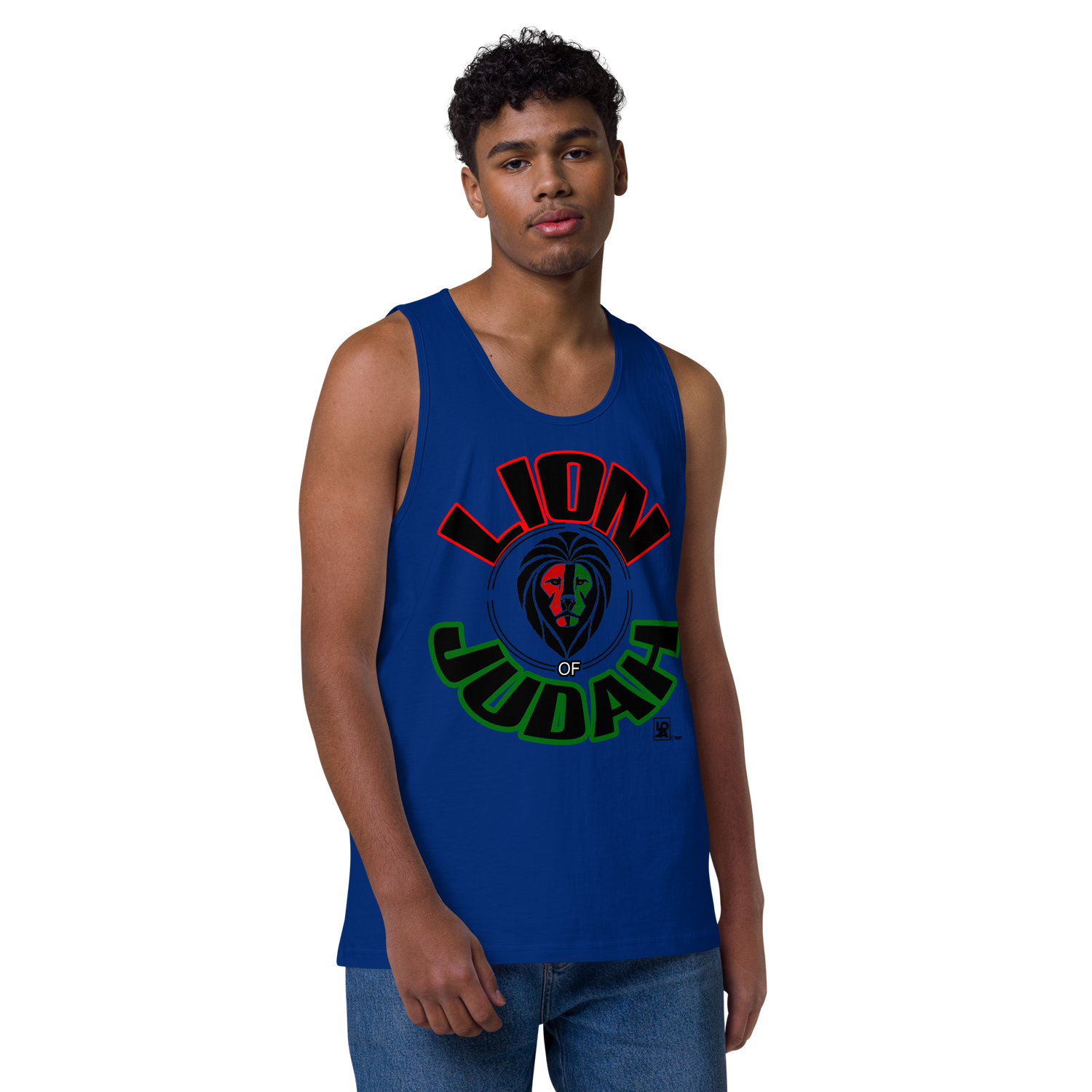 Lion Of Judah Design Men’s premium tank top