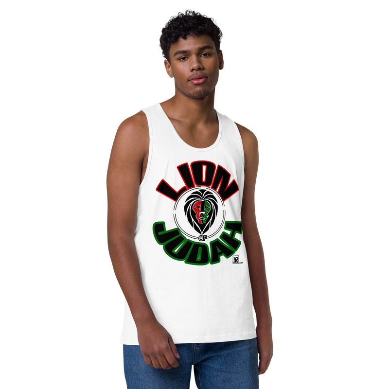 Lion Of Judah Design Men’s premium tank top