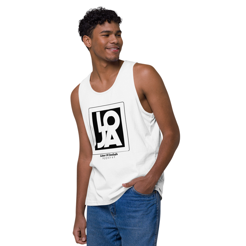 Lion Of Judah Apparel Black Design logo Men’s premium tank top