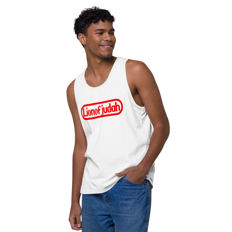 Lion Of Judah Nintendo WordPlay Spinoff Design Men’s premium tank top