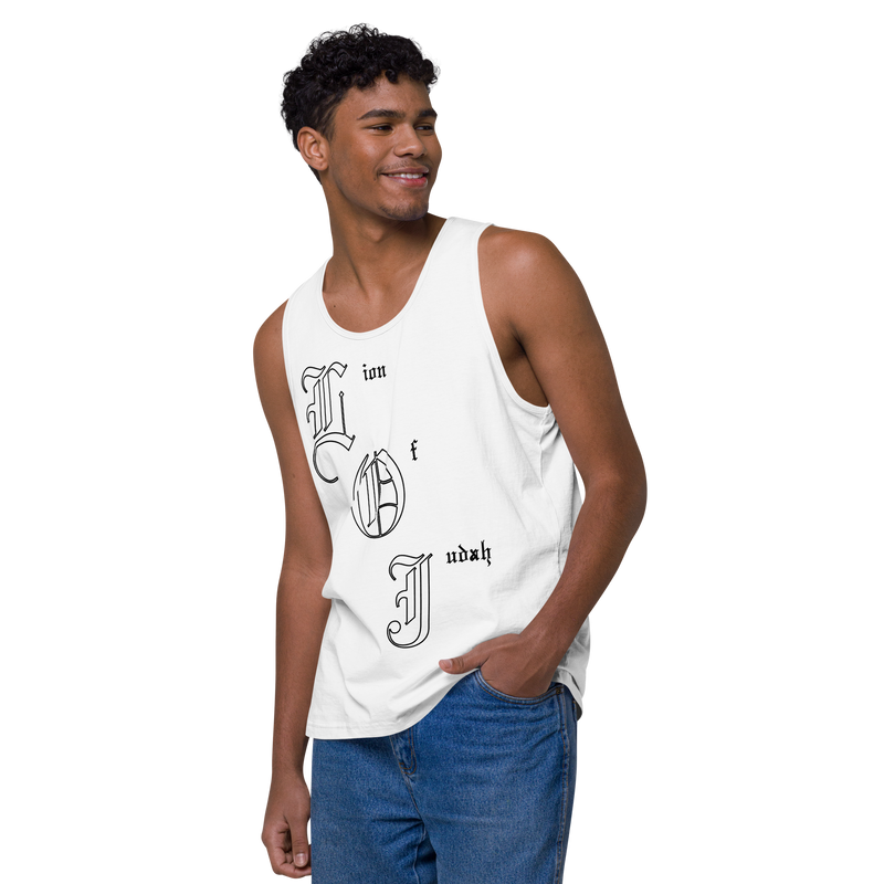 Lion Of Judah letters Design Men’s premium tank top