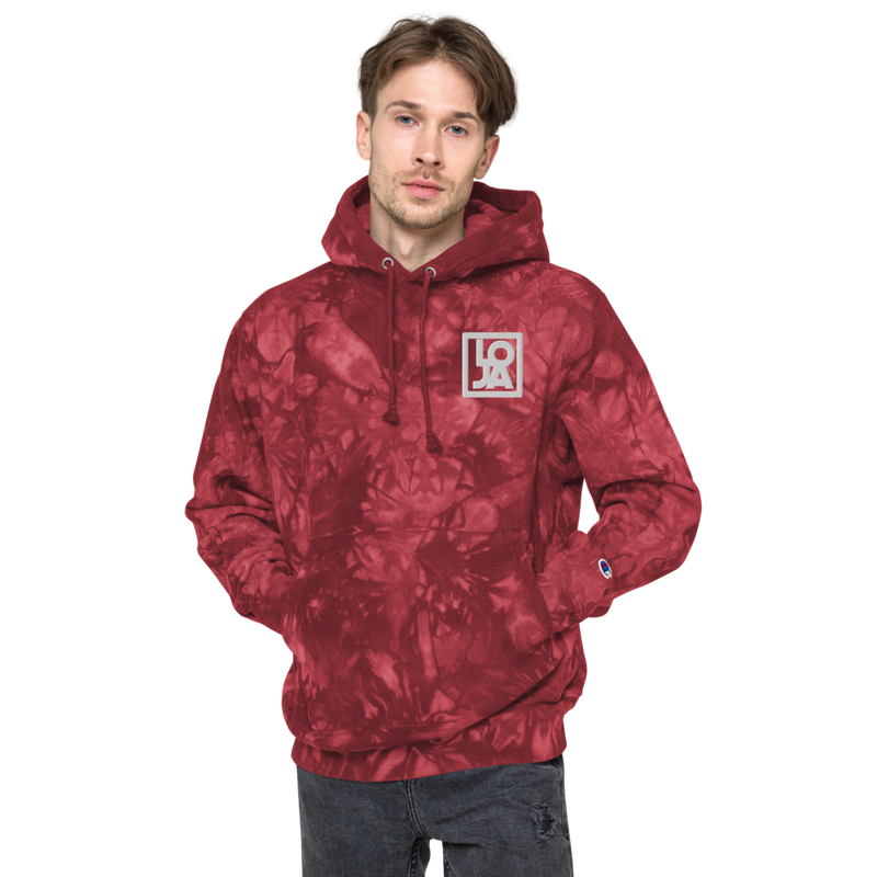 Lion Of Judah Apparel White Logo Unisex Champion tie-dye hoodie