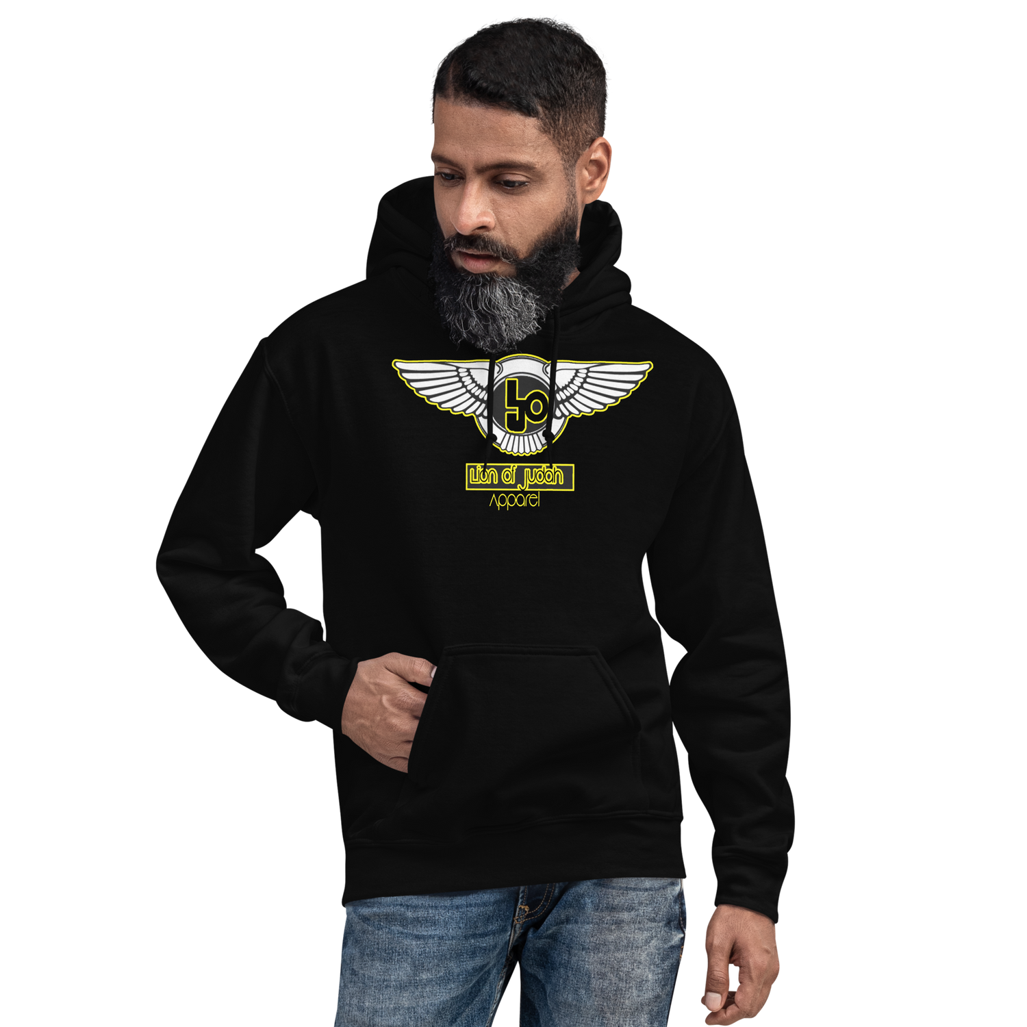 Lion Of Judah Wingz Yellow logo Unisex Hoodie