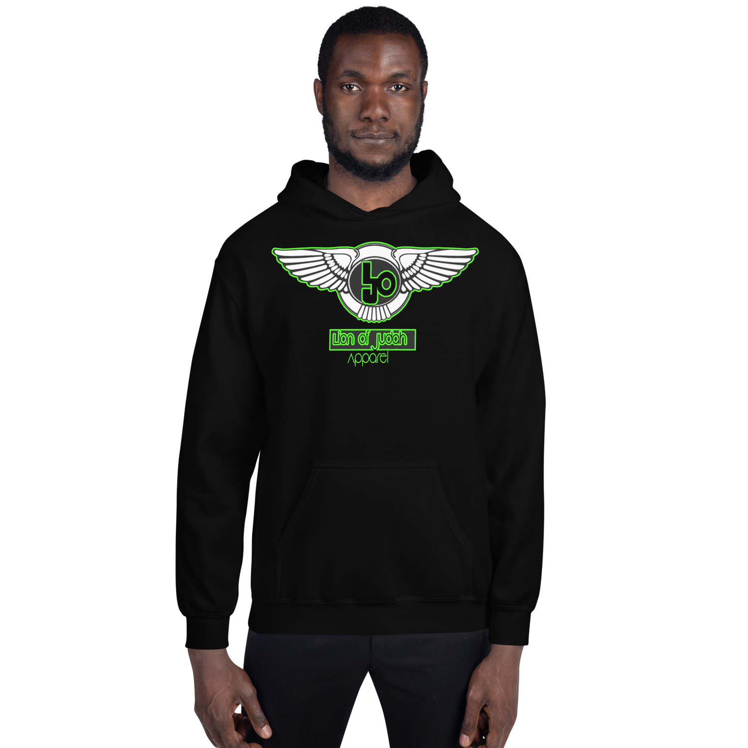 Lion Of Judah Wingz Green logo Unisex Hoodie