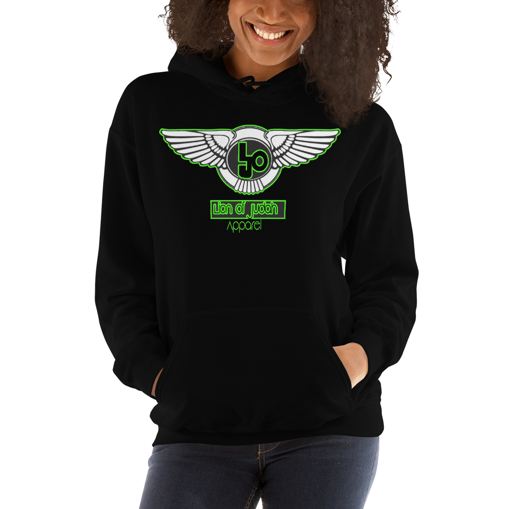 Lion Of Judah Wingz Green logo Unisex Hoodie