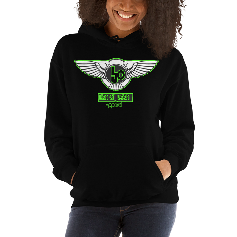 Lion Of Judah Wingz Green logo Unisex Hoodie