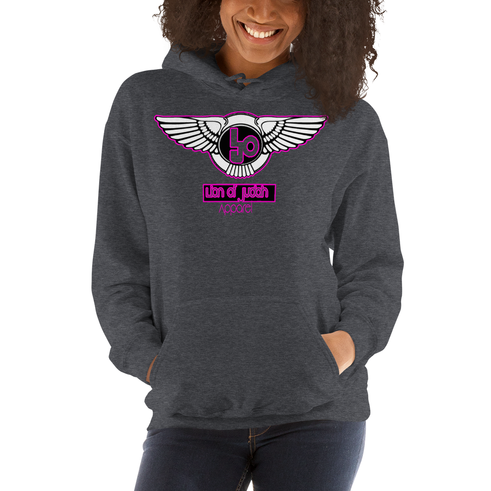 Lion Of Judah Wingz Pink logo Unisex Hoodie