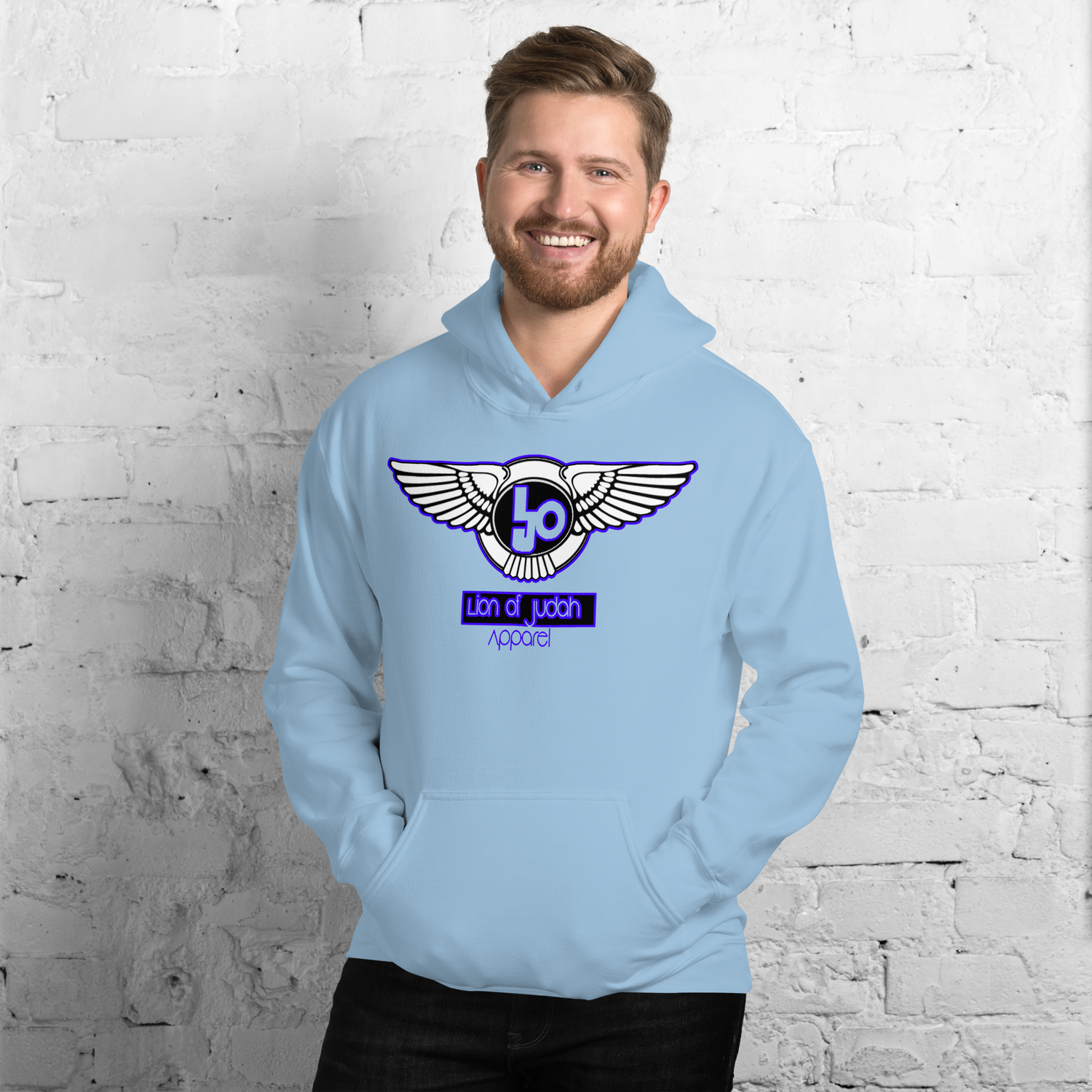 Lion Of Judah Wingz Blue logo Unisex Hoodie
