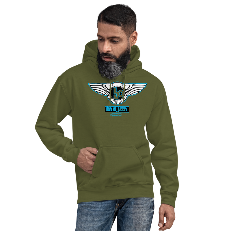 Lion Of Judah Baby Blue logo Unisex Hoodie