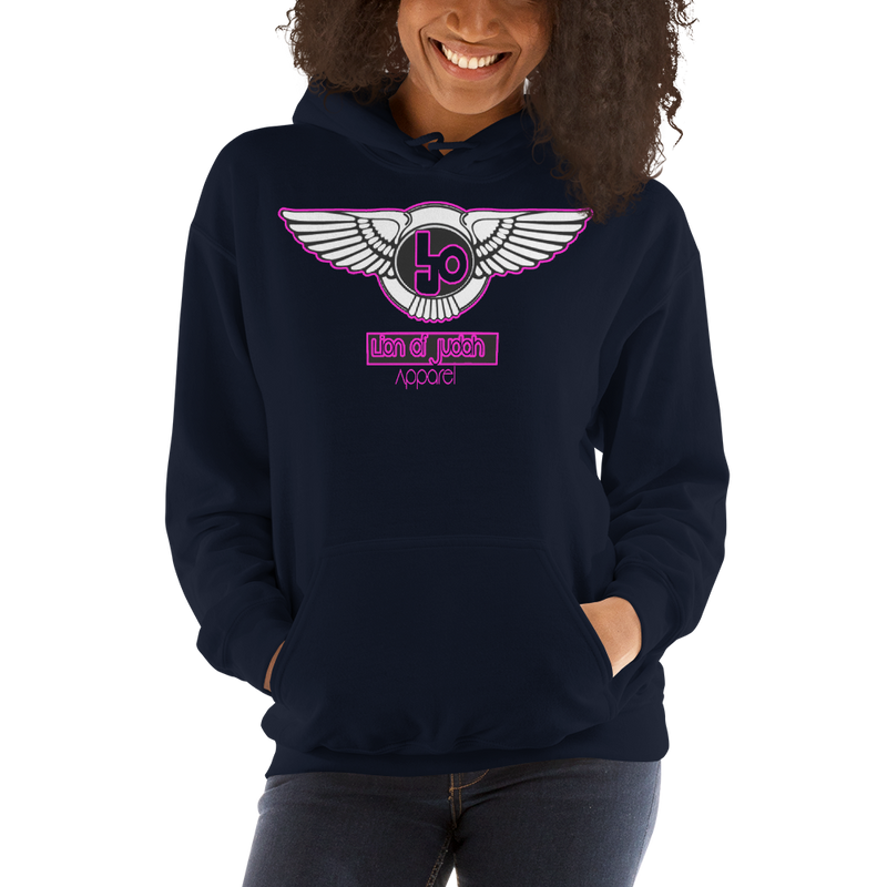Lion Of Judah Wingz Pink logo Unisex Hoodie