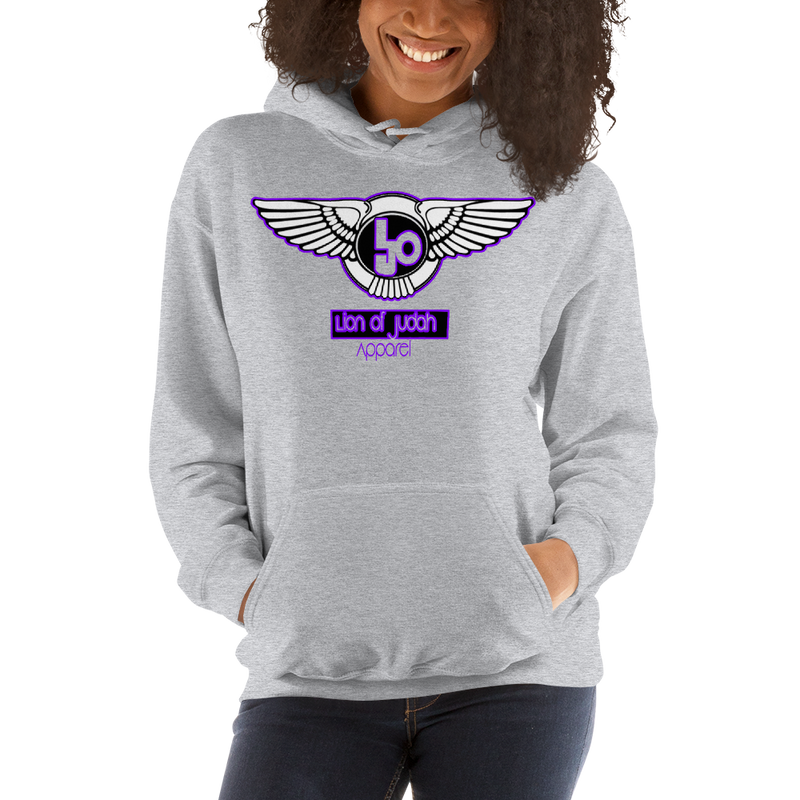 Lion Of Judah Wingz Purple logo Unisex Hoodie