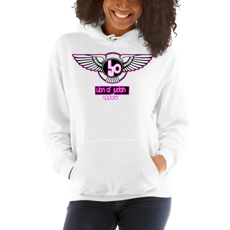 Lion Of Judah Wingz Pink logo Unisex Hoodie