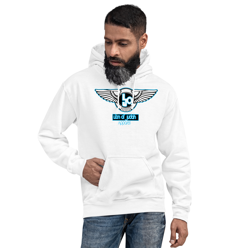 Lion Of Judah Baby Blue logo Unisex Hoodie
