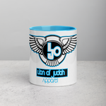 (L.O.J)  Lion Of Judah Baby Blue Logo Mug with Color Inside