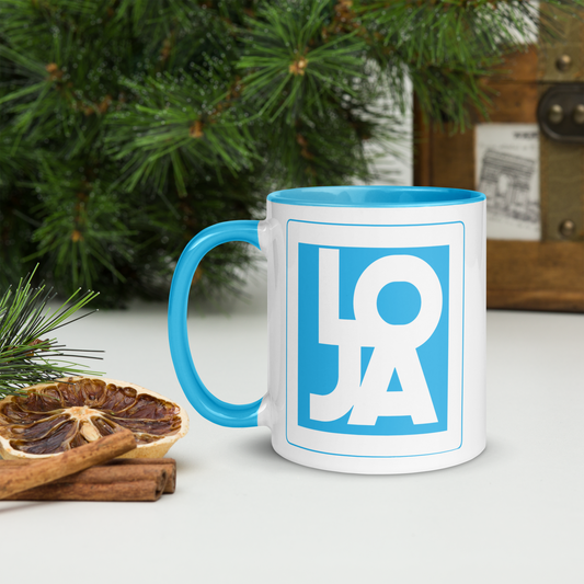 Lion Of Judah Apparel Baby Blue Logo Mug with Color Inside