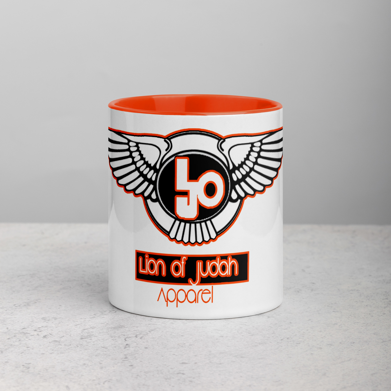 Lion Of Judah Orange Logo Mug with Color Inside