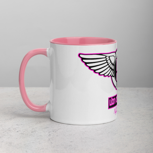 Lion Of Judah Pink Logo Mug with Color Inside