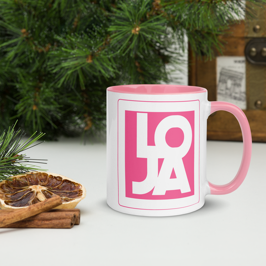 Lion Of Judah Apparel Pink Logo Mug with Color Inside