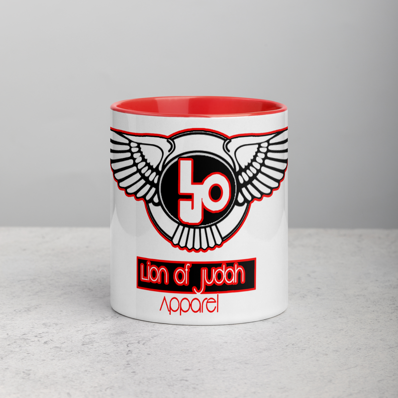 Lion Of Judah Blood Red Logo Mug with Color Inside