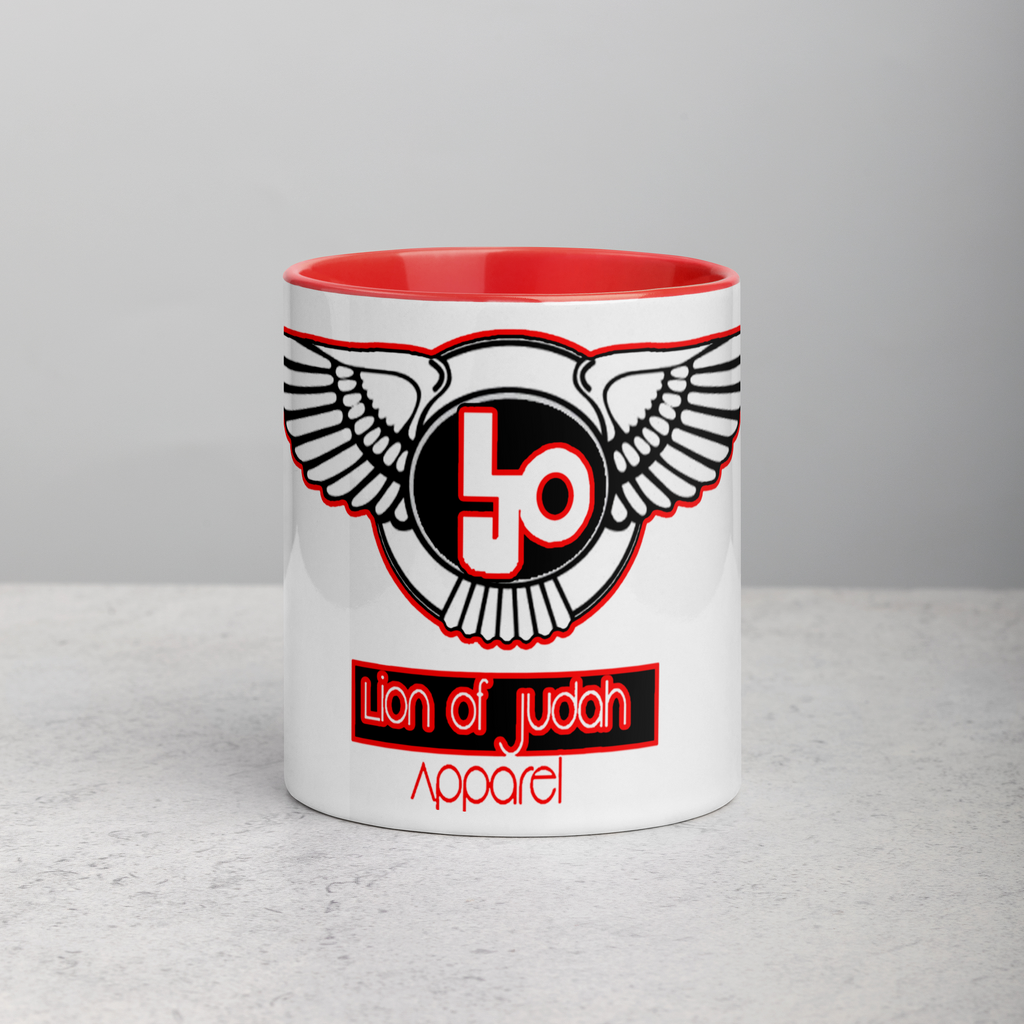 (L.O.J) Lion Of Judah Blood Red Logo Mug with Color Inside