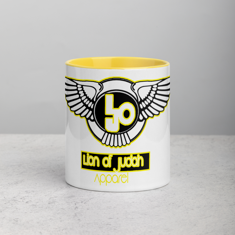 Lion Of Judah Yellow Logo Mug with Color Inside