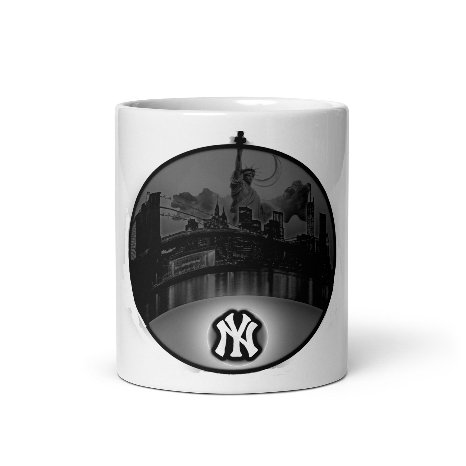 New York City Skyline White glossy mug
