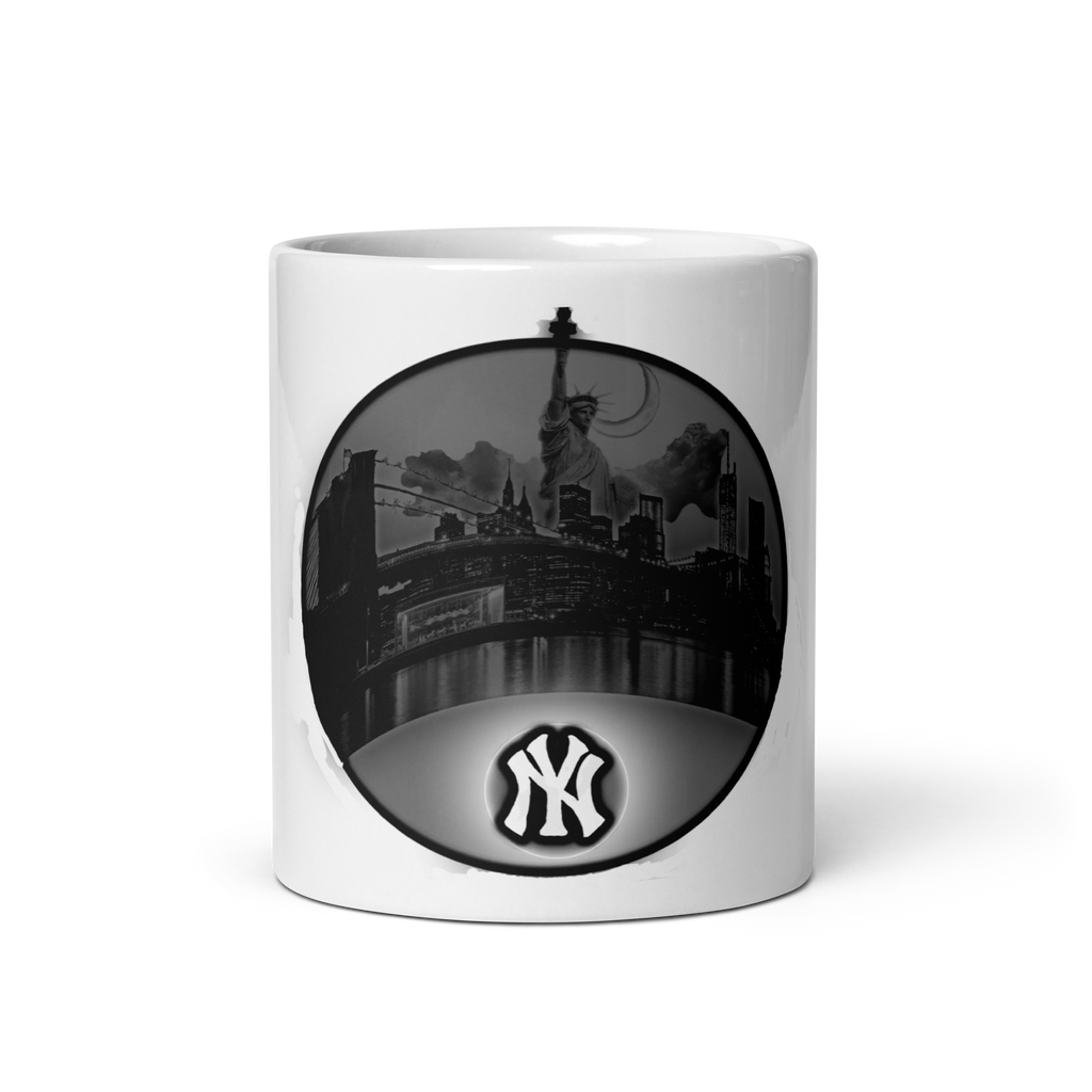 (NYC)New York City Skyline White glossy mug
